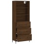 Aparador alto madera contrachapada marrón roble 69,5x34x180 cm de , Aparadores - Ref: Foro24-3189388, Precio: 167,23 €, Descu...