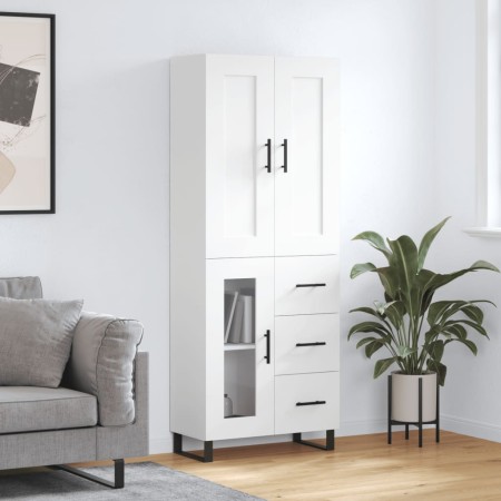 Aparador alto madera contrachapada blanco 69,5x34x180 cm de , Aparadores - Ref: Foro24-3199961, Precio: 174,87 €, Descuento: %