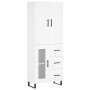 Aparador alto madera contrachapada blanco 69,5x34x180 cm de , Aparadores - Ref: Foro24-3199961, Precio: 174,87 €, Descuento: %