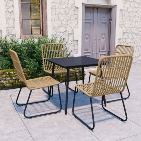 Juego de comedor para jardín 5 piezas ratán sintético y vidrio de , Conjuntos de jardín - Ref: Foro24-3060232, Precio: 568,62...