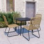 Juego de comedor para jardín 5 piezas ratán sintético y vidrio de , Conjuntos de jardín - Ref: Foro24-3060232, Precio: 568,62...