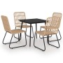 Juego de comedor para jardín 5 piezas ratán sintético y vidrio de , Conjuntos de jardín - Ref: Foro24-3060232, Precio: 568,62...