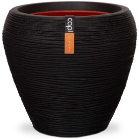 Capi Jarrón Nature Rib cónico negro 42x38 cm KBLR362 de , Maceteros y jardineras - Ref: Foro24-424214, Precio: 78,19 €, Descu...