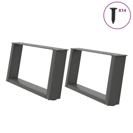Patas de mesa centro forma U 2uds acero antracita 60x(30-31) cm de , Patas para mesas - Ref: Foro24-4012750, Precio: 69,05 €,...