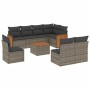 Set de muebles de jardín 9 pzas y cojines ratán sintético gris en Conjuntos de jardín | Comprar online en Foru.es