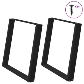 Patas para mesa de comedor en forma de U 2 uds acero negro de , Patas para mesas - Ref: Foro24-4012800, Precio: 87,80 €, Desc...