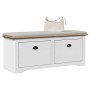 Banco de recibidor BODO blanco y marrón 114x40x45 cm de , Bancos para recibidores y almacenamiento - Ref: Foro24-4016870, Pre...