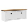 Banco de recibidor BODO blanco y marrón 114x40x45 cm de , Bancos para recibidores y almacenamiento - Ref: Foro24-4016870, Pre...