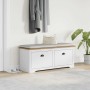 Banco de recibidor BODO blanco y marrón 114x40x45 cm de , Bancos para recibidores y almacenamiento - Ref: Foro24-4016870, Pre...