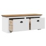 Banco de recibidor BODO blanco y marrón 114x40x45 cm de , Bancos para recibidores y almacenamiento - Ref: Foro24-4016870, Pre...