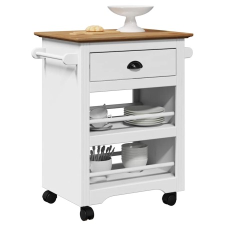 Carrito de cocina BODO blanco y marrón 67,5x45x80 cm de , Carros de cocina y comedor - Ref: Foro24-4016879, Precio: 110,44 €,...
