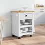 Carrito de cocina BODO blanco y marrón 67,5x45x80 cm de , Carros de cocina y comedor - Ref: Foro24-4016879, Precio: 110,44 €,...