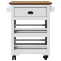 Carrito de cocina BODO blanco y marrón 67,5x45x80 cm de , Carros de cocina y comedor - Ref: Foro24-4016879, Precio: 110,44 €,...
