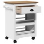 Carrito de cocina BODO blanco y marrón 67,5x45x80 cm de , Carros de cocina y comedor - Ref: Foro24-4016879, Precio: 110,44 €,...
