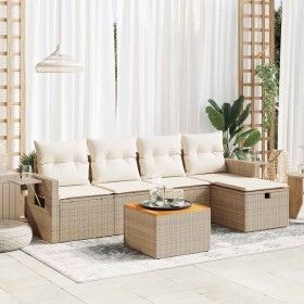 Juego de sofás jardín con cojines 6 pzas ratán sintético beige de , Conjuntos de jardín - Ref: Foro24-3325810, Precio: 436,97...