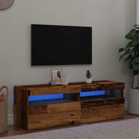Mueble TV luces LED madera ingeniería envejecida 120x35x40 cm de , Muebles TV - Ref: Foro24-856305, Precio: 104,67 €, Descuen...