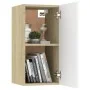 Mueble para TV madera contrachapada blanco y roble 30,5x30x60cm de vidaXL, Muebles TV - Ref: Foro24-803336, Precio: 41,58 €, ...