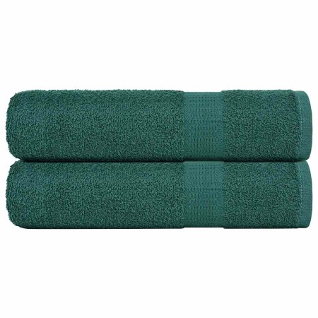 Toallas de baño 2 uds verde 100x150 cm 360 gsm 100% algodón de , Toallas - Ref: Foro24-136860, Precio: 28,29 €, Descuento: %