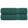 Toallas de baño 2 uds verde 100x150 cm 360 gsm 100% algodón de , Toallas - Ref: Foro24-136860, Precio: 28,29 €, Descuento: %
