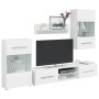Muebles para TV 5 piezas con iluminación LED blanco mate de , Muebles TV - Ref: Foro24-3324229, Precio: 320,40 €, Descuento: %