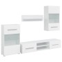 Muebles para TV 5 piezas con iluminación LED blanco mate de , Muebles TV - Ref: Foro24-3324229, Precio: 320,40 €, Descuento: %