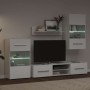 Muebles para TV 5 piezas con iluminación LED blanco mate de , Muebles TV - Ref: Foro24-3324229, Precio: 320,40 €, Descuento: %