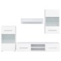 Muebles para TV 5 piezas con iluminación LED blanco mate de , Muebles TV - Ref: Foro24-3324229, Precio: 320,40 €, Descuento: %