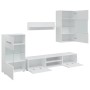 Muebles para TV 5 piezas con iluminación LED blanco mate de , Muebles TV - Ref: Foro24-3324229, Precio: 320,40 €, Descuento: %