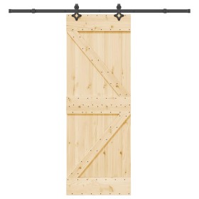 Puerta corredera con herrajes madera maciza de pino 70x210 cm de , Puertas - Ref: Foro24-3332634, Precio: 192,97 €, Descuento: %