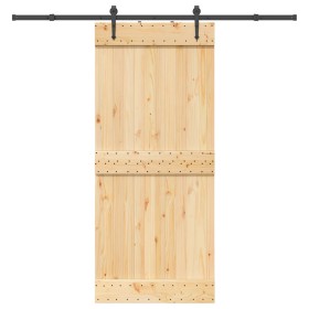 Puerta corredera con herrajes madera maciza de pino 90x210 cm de , Puertas - Ref: Foro24-3332697, Precio: 186,87 €, Descuento: %