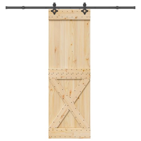 Puerta corredera con herrajes madera maciza de pino 70x210 cm de , Puertas - Ref: Foro24-3332778, Precio: 183,73 €, Descuento: %