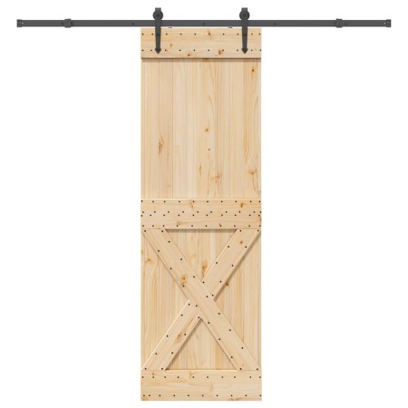 Puerta corredera con herrajes madera maciza de pino 70x210 cm de , Puertas - Ref: Foro24-3332790, Precio: 170,27 €, Descuento: %