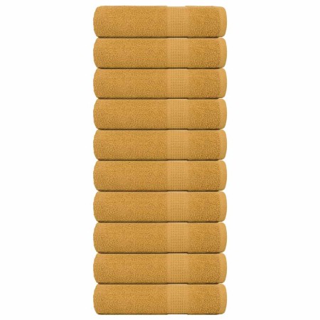 Toallas de mano 10 uds oro 50x100 cm 360 gsm 100% algodón de , Toallas - Ref: Foro24-136808, Precio: 52,20 €, Descuento: %