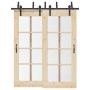 Kit de herrajes para puertas correderas acero negro 183 cm de , Artículos para puertas - Ref: Foro24-3295721, Precio: 120,12 ...