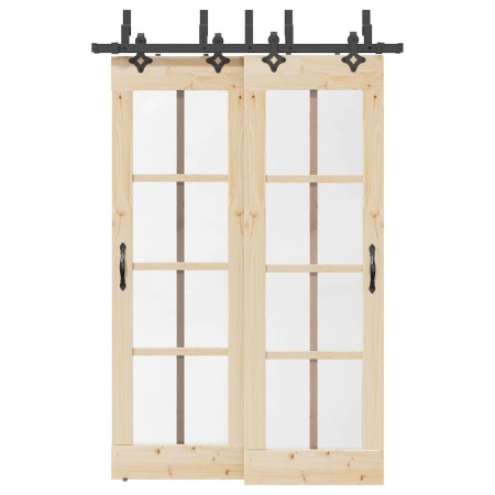 Kit de herrajes para puertas correderas acero negro 152,5 cm de , Artículos para puertas - Ref: Foro24-3295735, Precio: 136,2...
