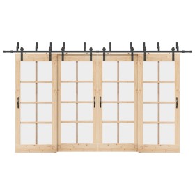 Kit de herrajes para puertas correderas acero negro 400 cm de , Artículos para puertas - Ref: Foro24-3295742, Precio: 256,46 ...