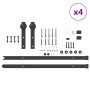 Kit de herrajes para puertas correderas acero negro 400 cm de , Artículos para puertas - Ref: Foro24-3295742, Precio: 256,46 ...