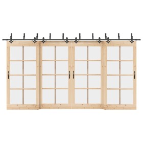 Kit de herrajes para puertas correderas acero negro 427 cm de , Artículos para puertas - Ref: Foro24-3295756, Precio: 311,58 ...