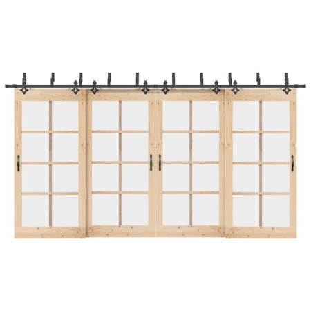Kit de herrajes para puertas correderas acero negro 427 cm de , Artículos para puertas - Ref: Foro24-3295756, Precio: 311,58 ...