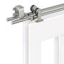 Kit de herrajes para puerta corredera 183 cm acero plateado de , Artículos para puertas - Ref: Foro24-3295763, Precio: 199,49...