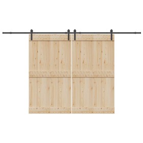 Kit de herrajes para puertas correderas acero negro 366 cm de , Artículos para puertas - Ref: Foro24-3295777, Precio: 105,10 ...