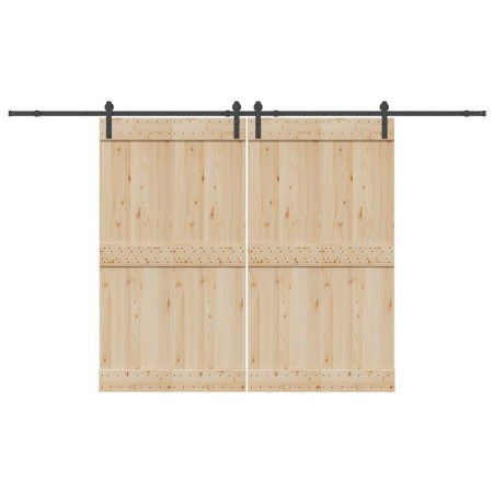 Kit de herrajes para puertas correderas acero negro 366 cm de , Artículos para puertas - Ref: Foro24-3295777, Precio: 105,10 ...