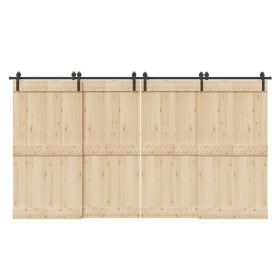 Kit de herrajes para puertas correderas acero negro 400 cm de , Artículos para puertas - Ref: Foro24-3295796, Precio: 195,19 ...
