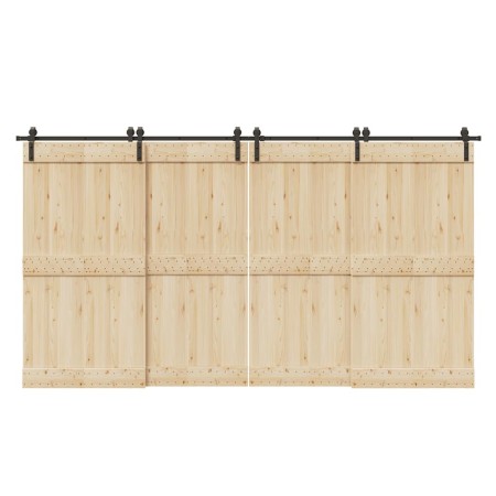 Kit de herrajes para puertas correderas acero negro 400 cm de , Artículos para puertas - Ref: Foro24-3295796, Precio: 195,19 ...