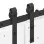 Kit de herrajes para puertas correderas acero negro 400 cm de , Artículos para puertas - Ref: Foro24-3295796, Precio: 195,19 ...