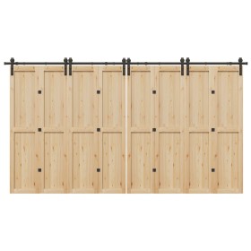 Kit de herrajes para puertas correderas acero negro 400 cm de , Artículos para puertas - Ref: Foro24-3295804, Precio: 230,95 ...