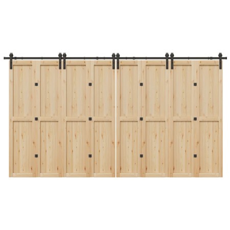 Kit de herrajes para puertas correderas acero negro 400 cm de , Artículos para puertas - Ref: Foro24-3295804, Precio: 230,95 ...