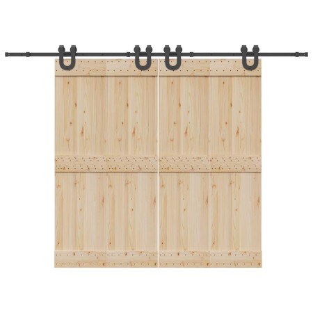 Kit de herrajes para puertas correderas acero negro 366 cm de , Artículos para puertas - Ref: Foro24-3295789, Precio: 102,46 ...