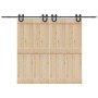 Kit de herrajes para puertas correderas acero negro 366 cm de , Artículos para puertas - Ref: Foro24-3295789, Precio: 102,46 ...