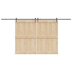 Kit de herrajes para puertas correderas acero negro 427 cm de , Artículos para puertas - Ref: Foro24-3295782, Precio: 114,97 ...